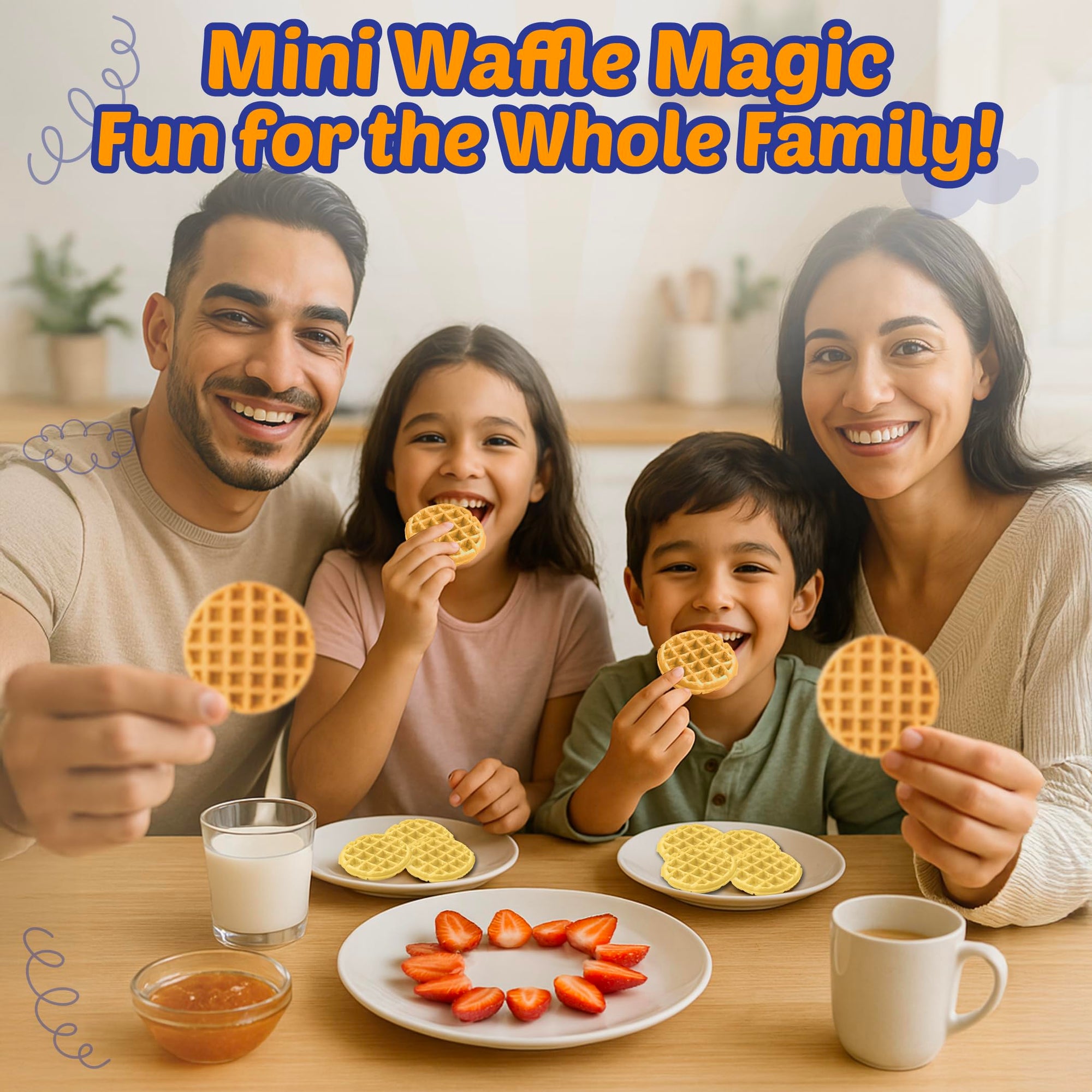 Mini Waffle Bites Maker with FREE Waffle Tongs