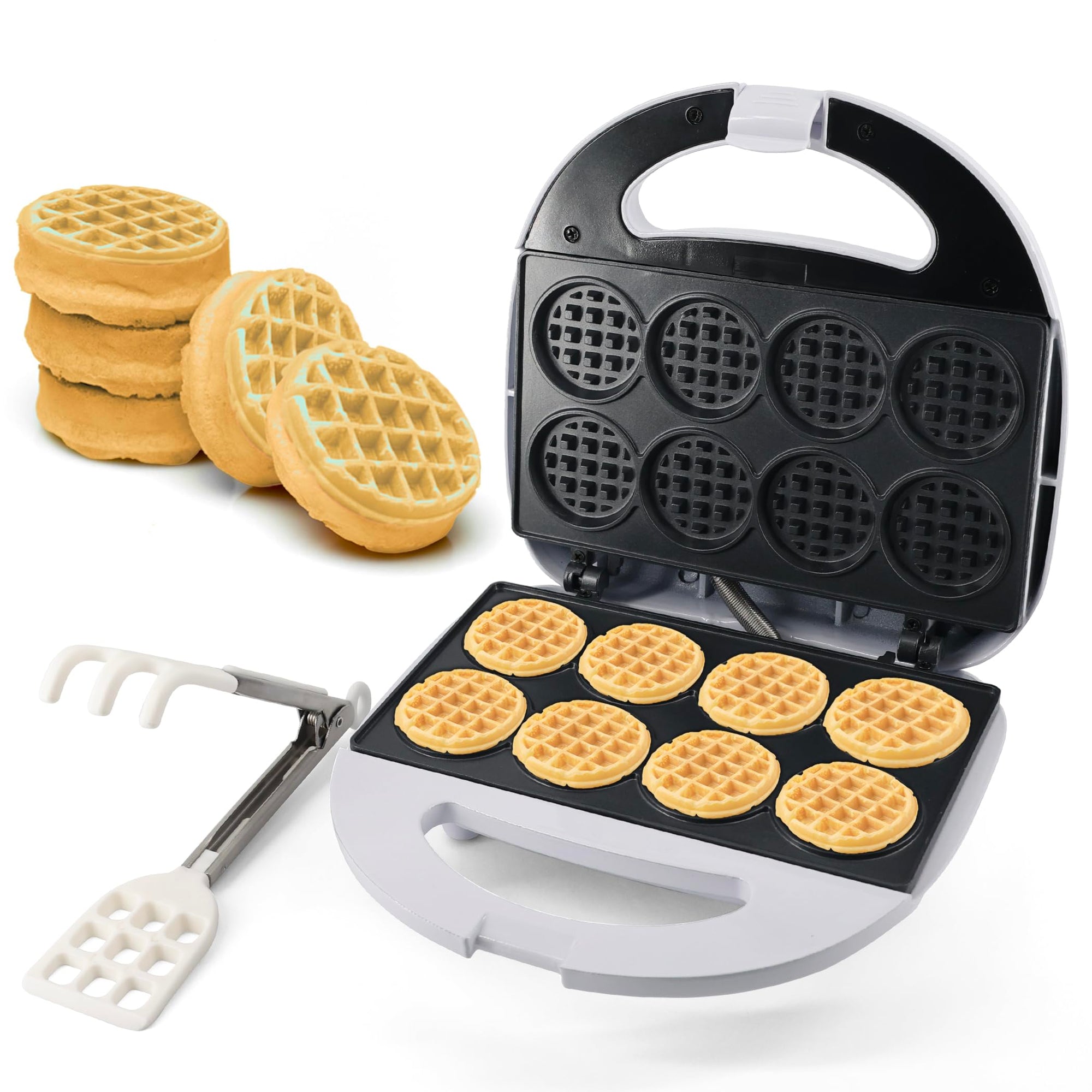 Mini Waffle Bites Maker with FREE Waffle Tongs
