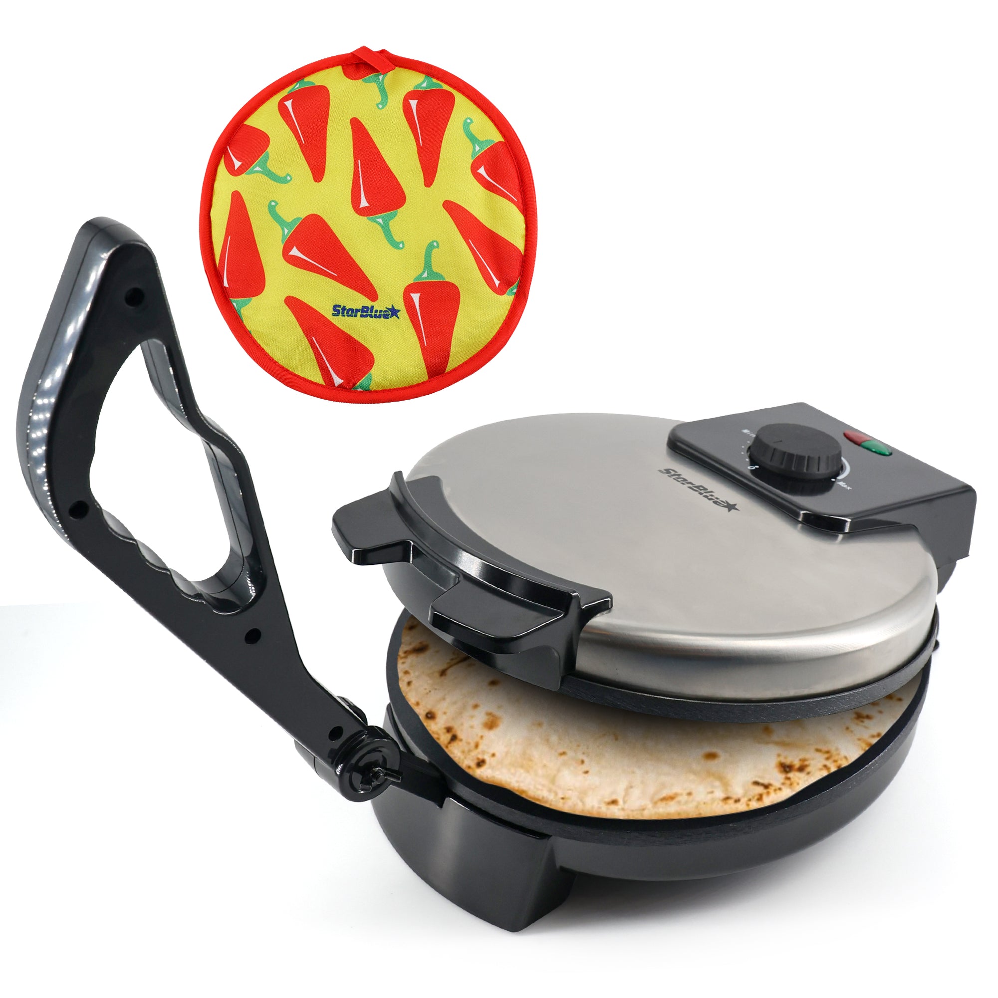 10inch Roti Maker by StarBlue with FREE Roti Warmer and Removable Handle