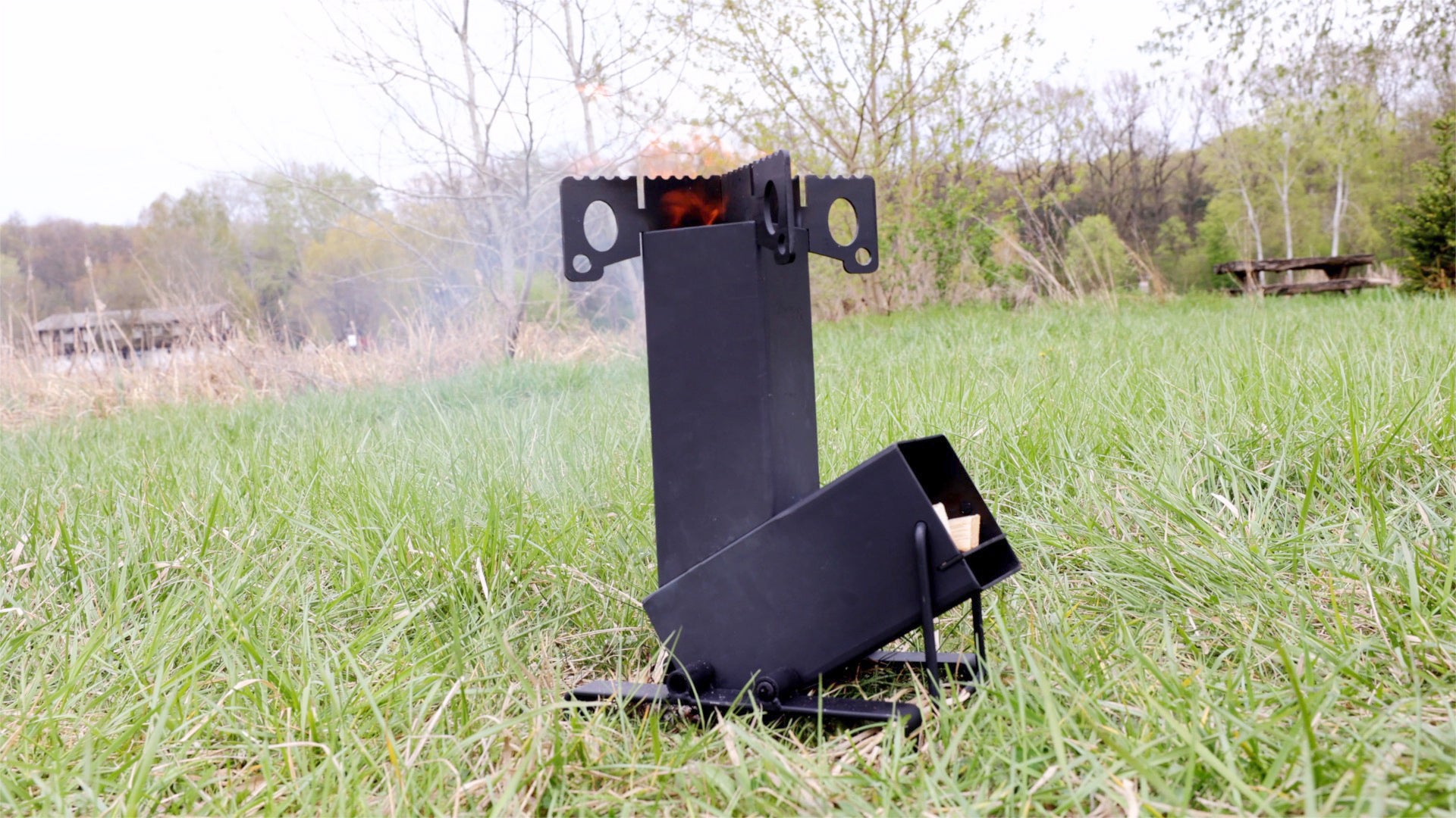 Collapsible Camping Rocket Stove with Free Carrying Bag