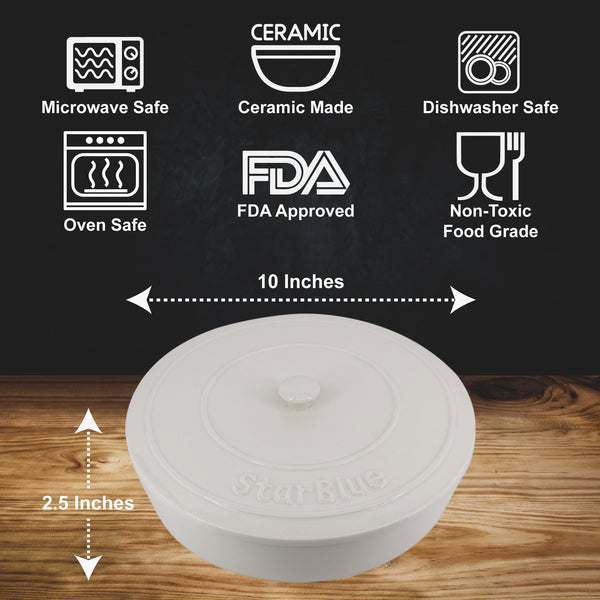 10 Inch Cast Iron Tortilla Press and 10 Inches Ceramic Tortilla Warmer by  StarBlue with FREE Recipes ebook