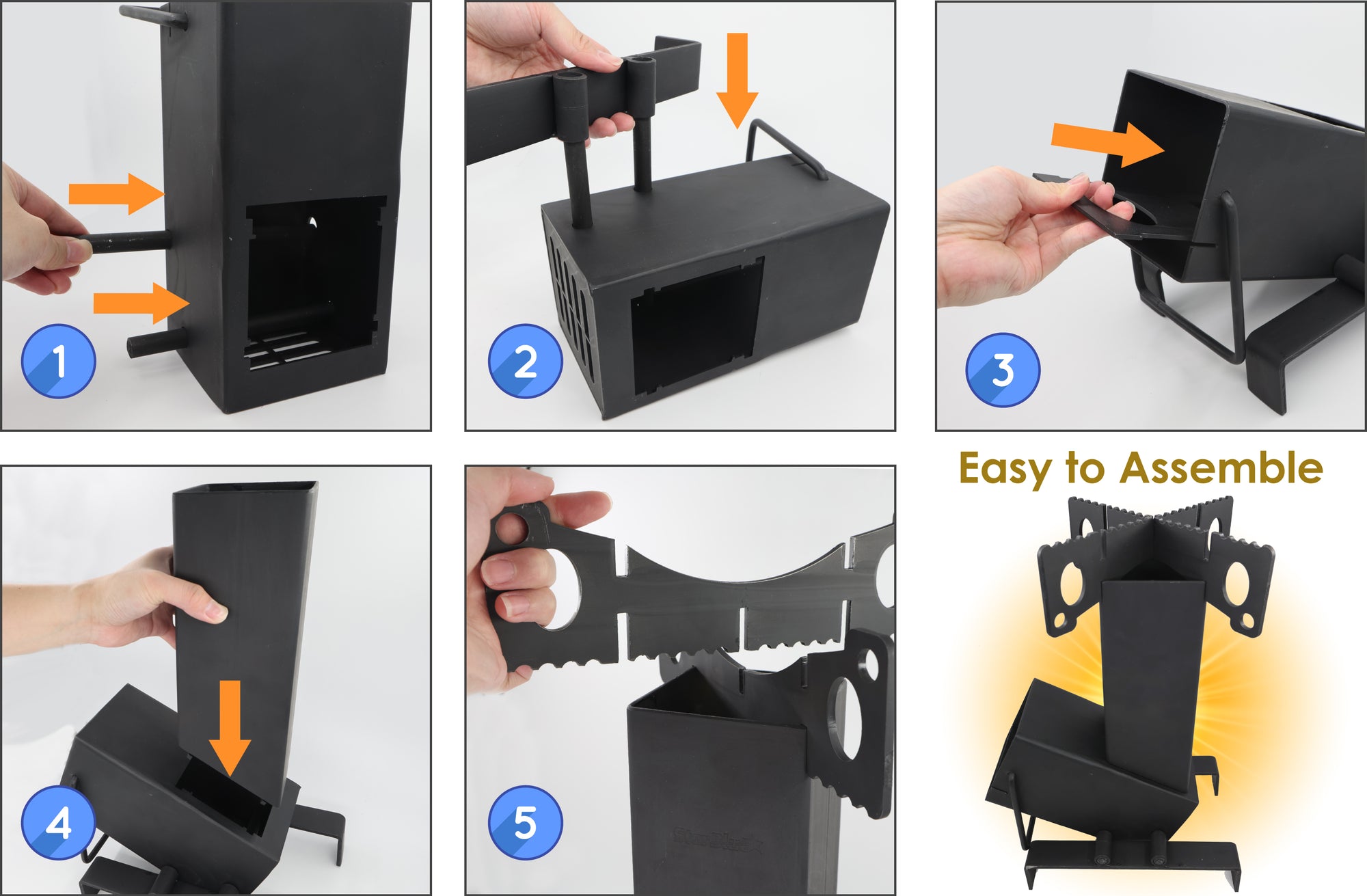 Collapsible Camping Rocket Stove with Free Carrying Bag