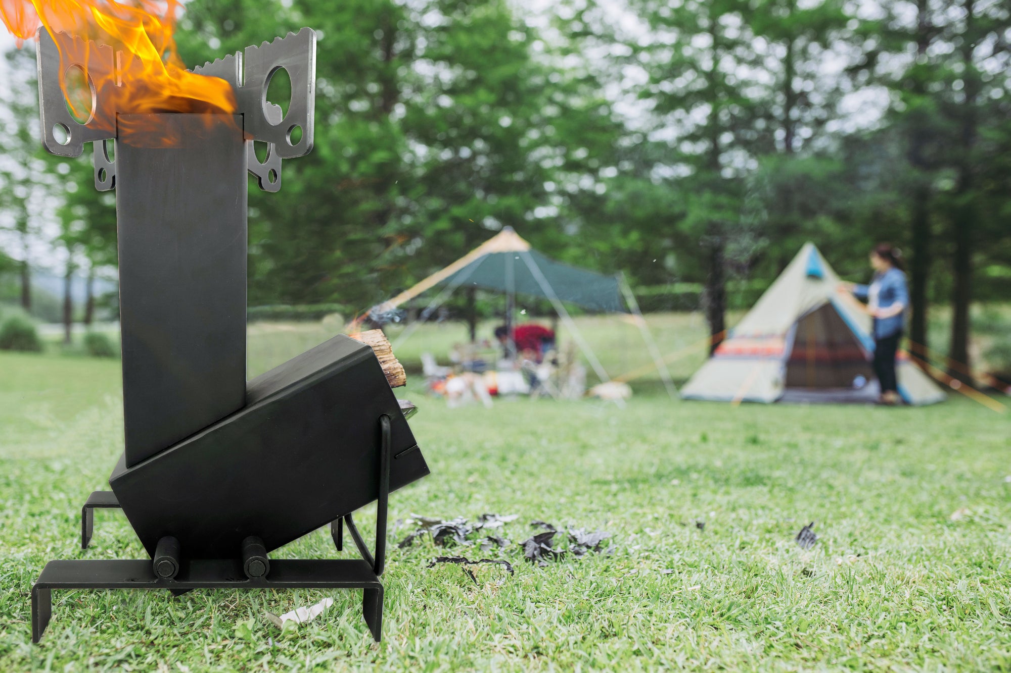 Collapsible Camping Rocket Stove with Free Carrying Bag