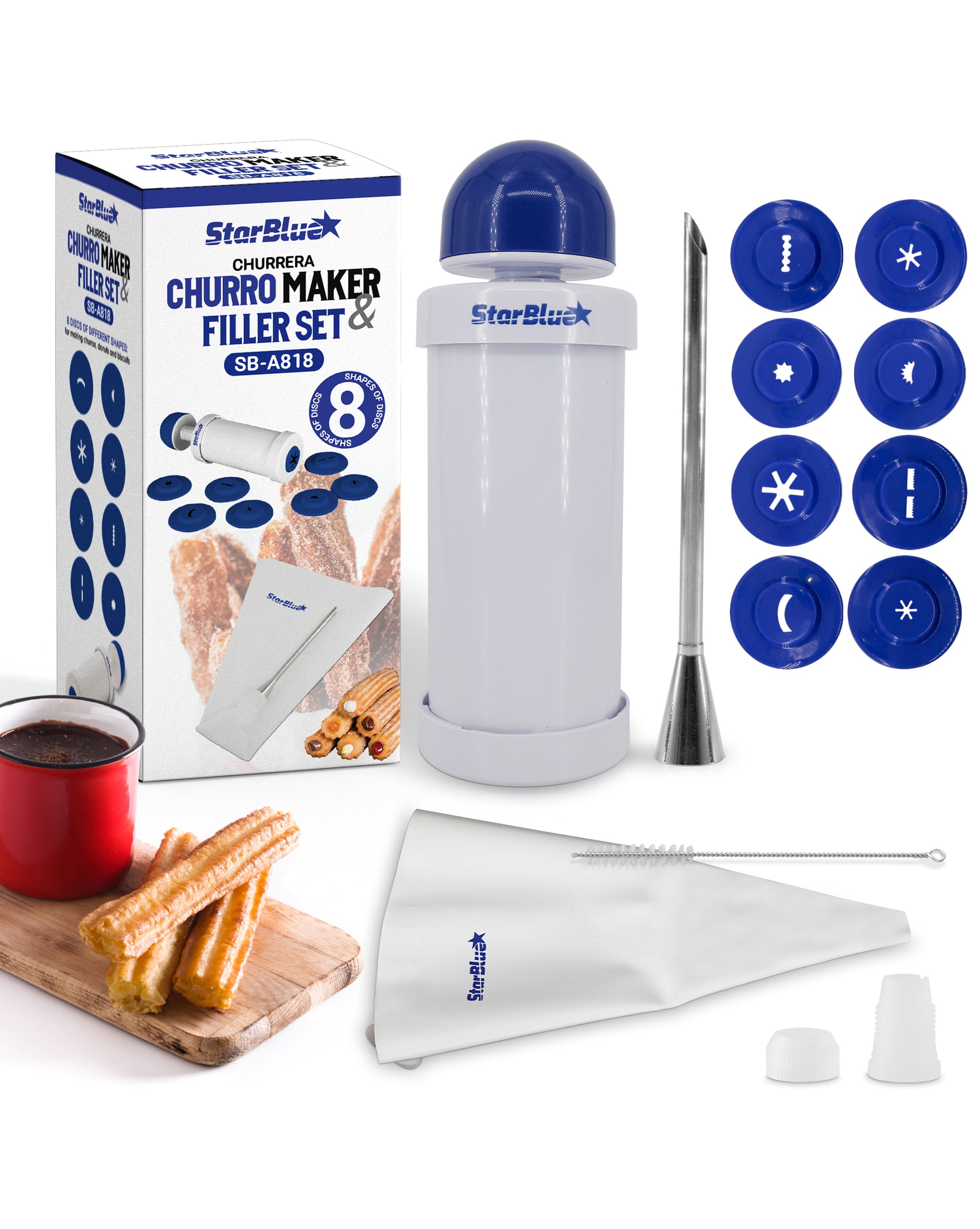 Churrera Churro Maker and Filler Set with Free Recipe Booklet