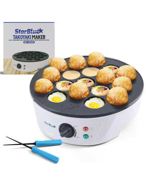 Takoyaki Maker Machine with Temperature Control and 2 Free Takoyaki Picks