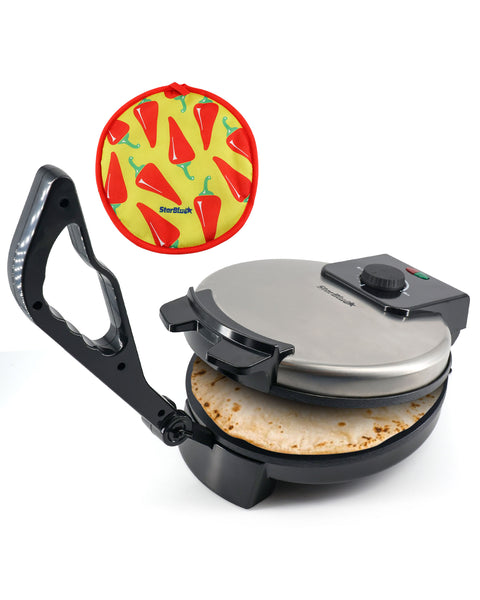 10inch Roti Maker by StarBlue with FREE Roti Warmer and Removable Handle