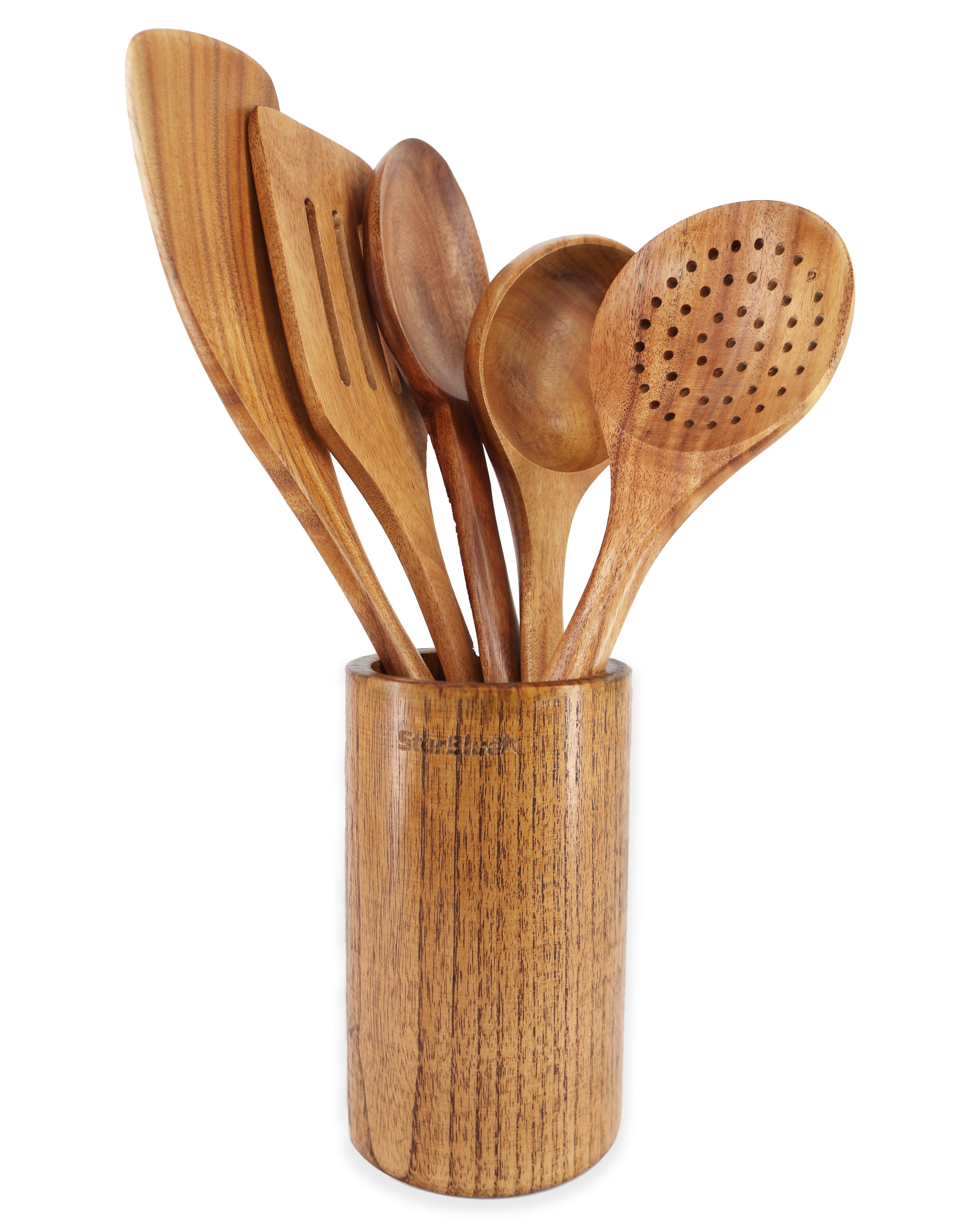  Acacia Wooden Utensils Set 6 Pcs by StarBlue - Non