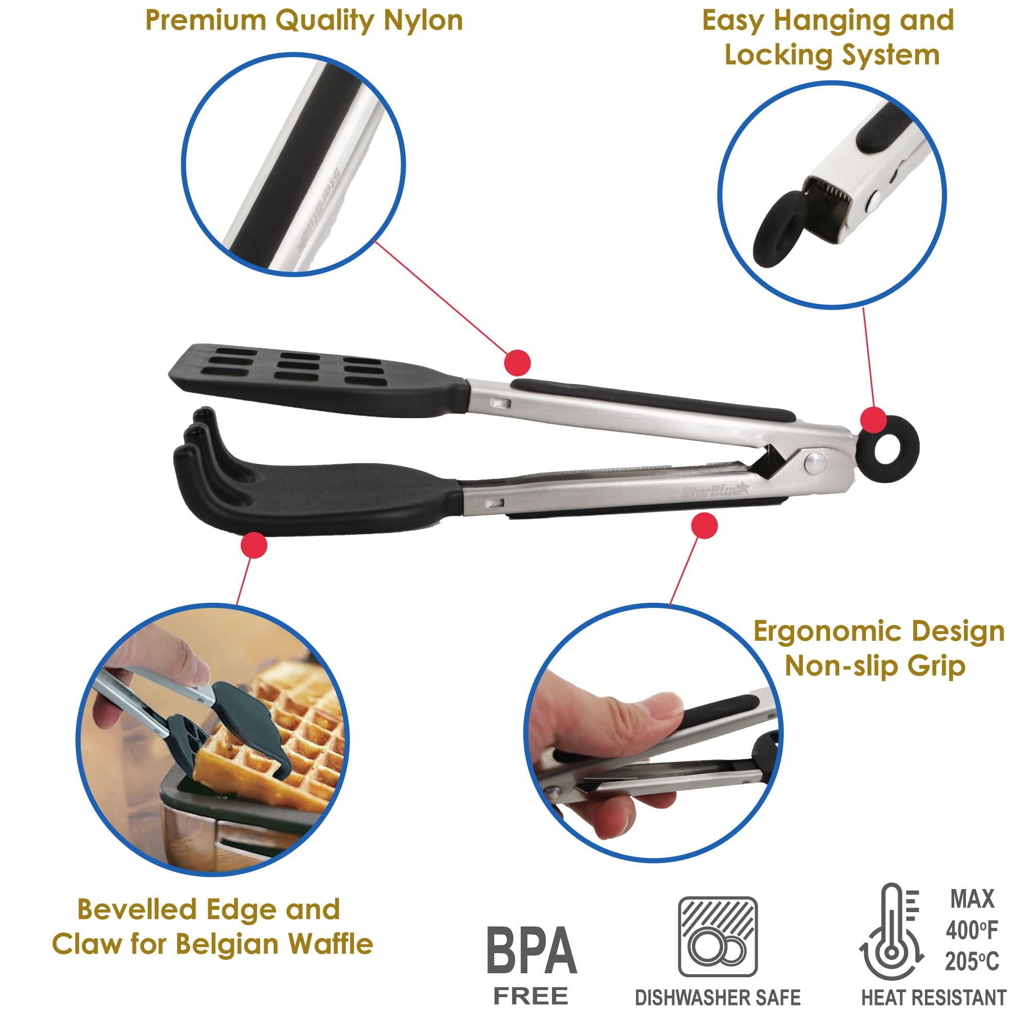 Kitchen Tongs Mini Stainless Steel Tongs With Hand-shaped Silicone Head  Stainless Steel Non-slip Mini