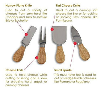 Cheese Board Set with 4 Knives and Slide Out Drawer - StarBlue