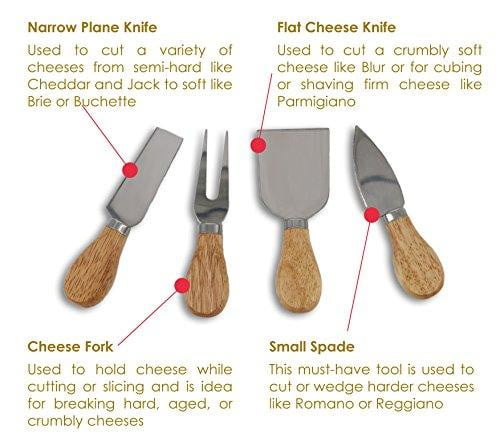 Cheese Board Set with 4 Knives and Slide Out Drawer - StarBlue