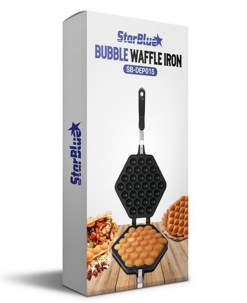Bubble Waffle Maker Pan with FREE Recipe ebook and Tongs