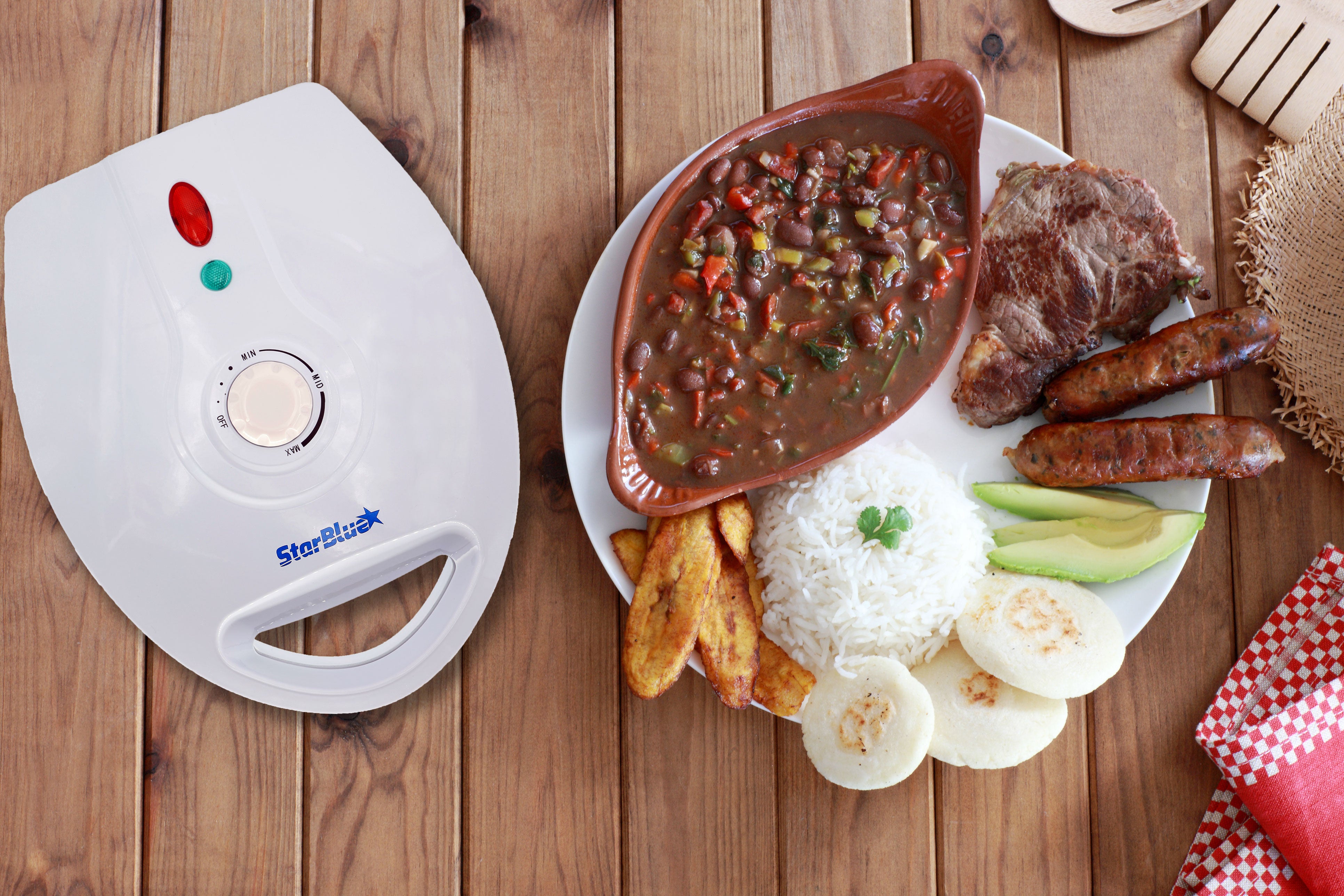 Arepa Maker by StarBlue with Free Recipes eBook - Quick and Electric Arepa Maker