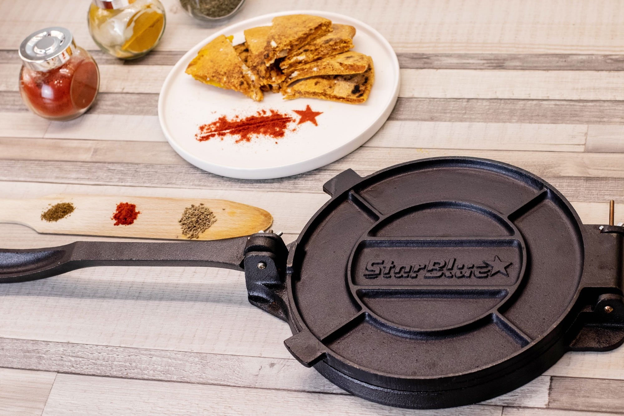 10 inch Cast Iron Tortilla Press by StarBlue with Free 100 Pieces Oil Paper