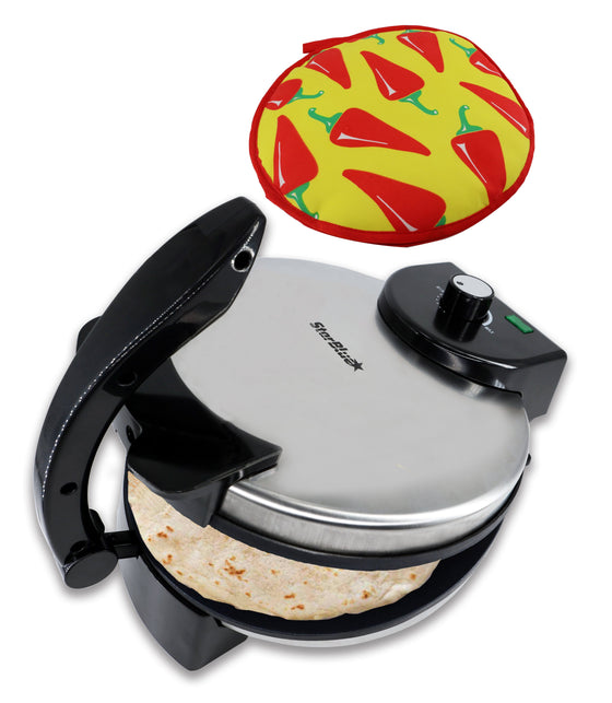 Brentwood Stainless Steel Non-Stick Electric Tortilla Warmer Maker, 10-Inch  