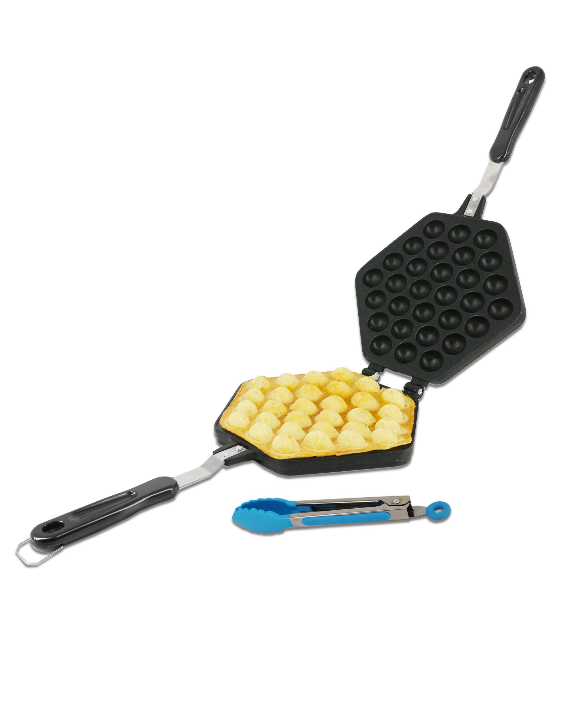 Bubble Waffle Maker Pan with FREE Recipe ebook and Tongs