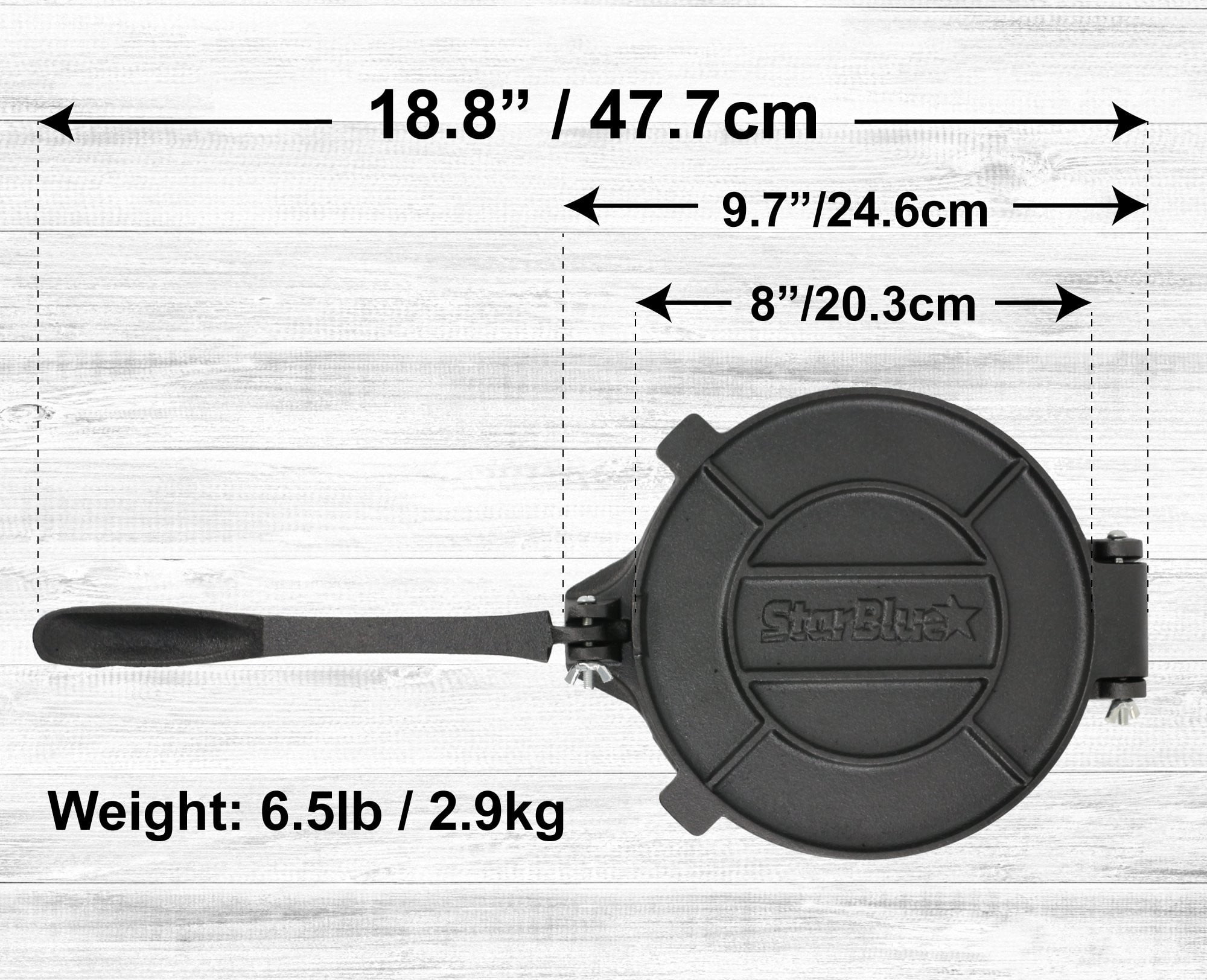 8 Inch Cast Iron Tortilla Press with FREE 100 Pieces Oil Paper and Recipes e-book