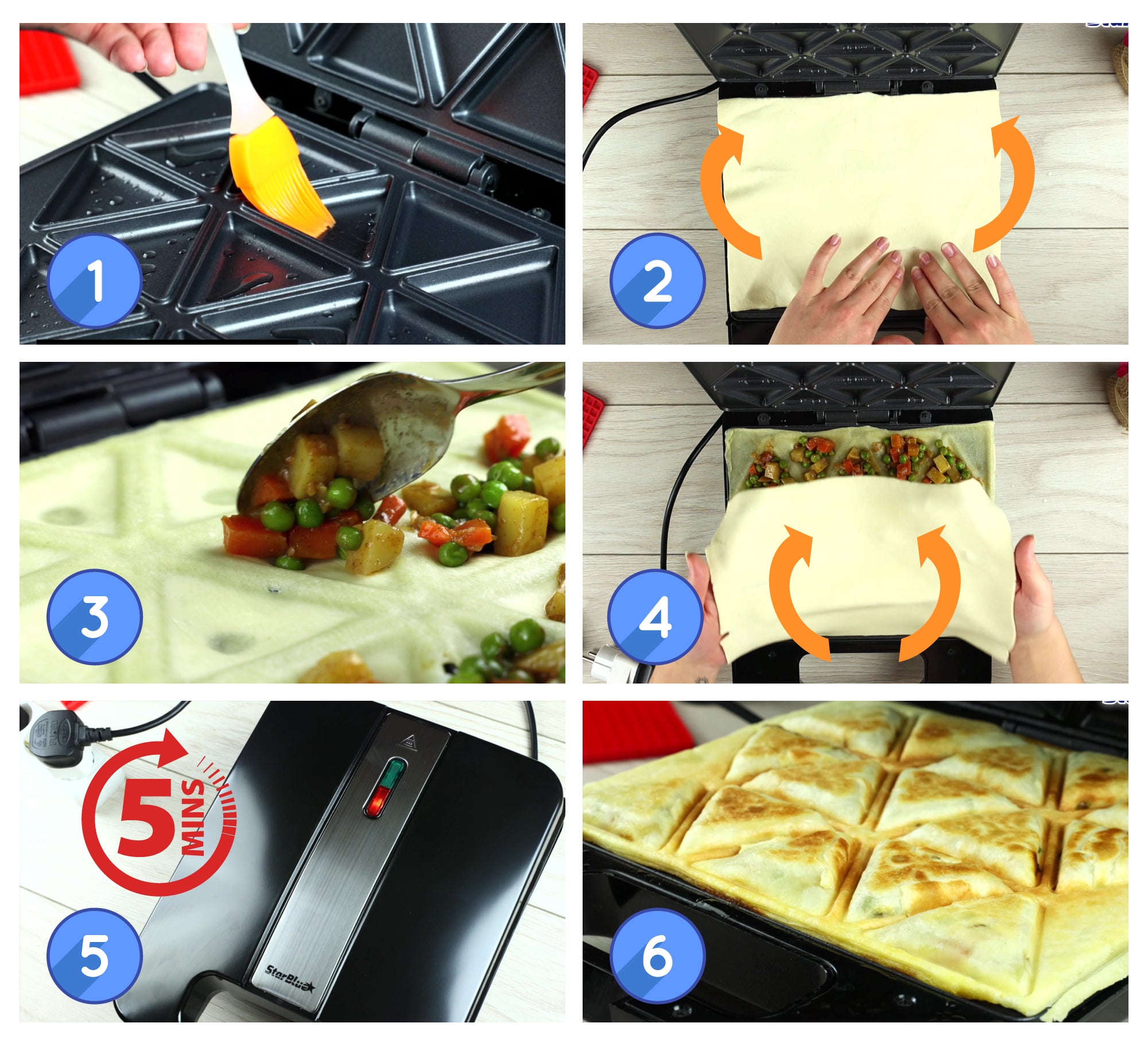 Arepa Maker by StarBlue with Free Recipes eBook - Quick and Electric Arepa Maker