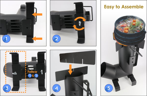 Camping Rocket Stove with Free Carrying Bag